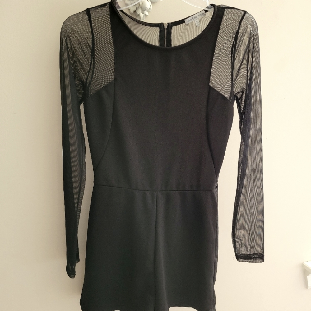 Black semi see through romper